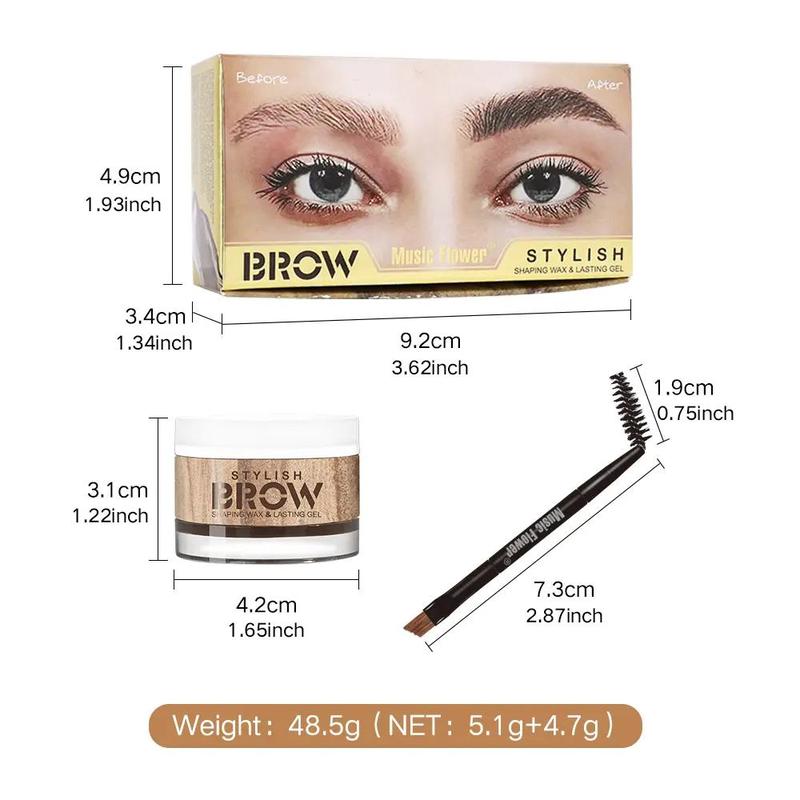 2 in 1 Eyebrow Gel with Brush, 1 Count Waterproof Long Lasting Eyebrow Gel, Eyebrow Makeup Tool for Women & Girls