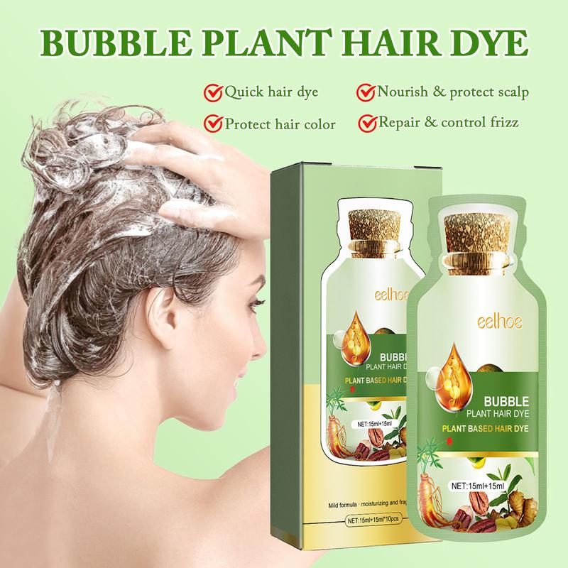 Bubble Plant Hair Dye, Suitable For Both Men And Women, Hair Dye Can Cover Gray Hair, Large Capacity 30ml, 10 Packs Box, shampoo  para canas Haircare