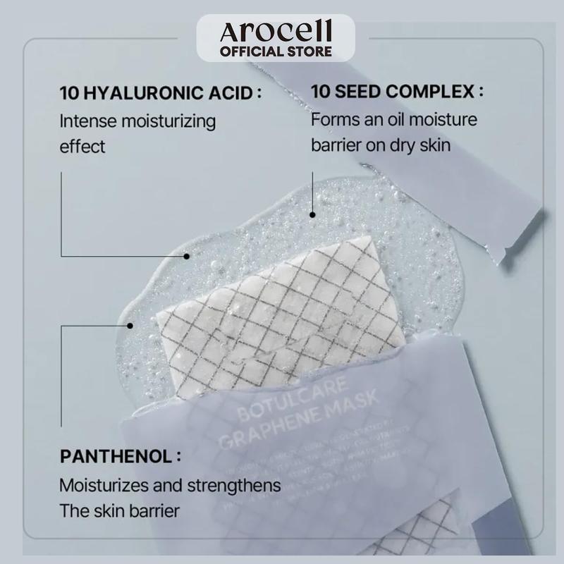 [AROCELL Official] BOTULCARE GRAPHENE FACE SHEET MASK | Hydrating, Firming & Anti-Wrinkle | Pore Minimizing & Elasticity Boost | Korean Skincare