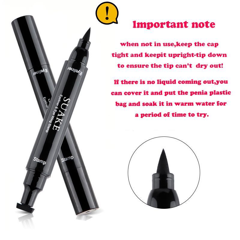 2 in 1 Double-headed Waterproof Eyeliner, Sweat Proof Fine Tip Eyeliner Pens, Quick Drying Eyeliner with Flexible Tip & Comfortable Grip, Eye Makeup Tool