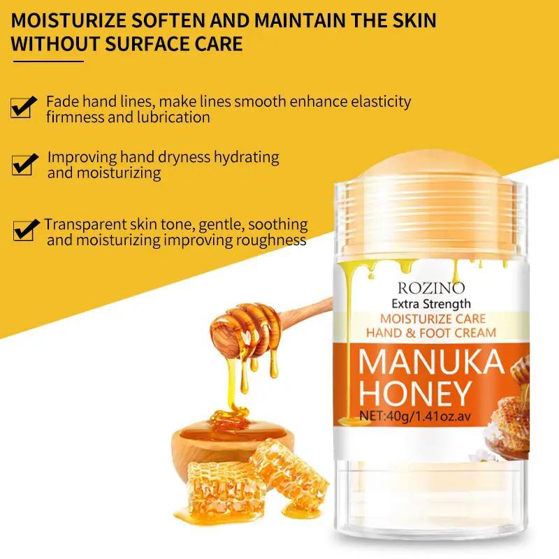 40g Honey Hand & Foot Care Stick, Hydrating Hand & Foot Moisturizer For Rough and Cracked Skin, Daily Skin Care For Hands, Elbows and Feet