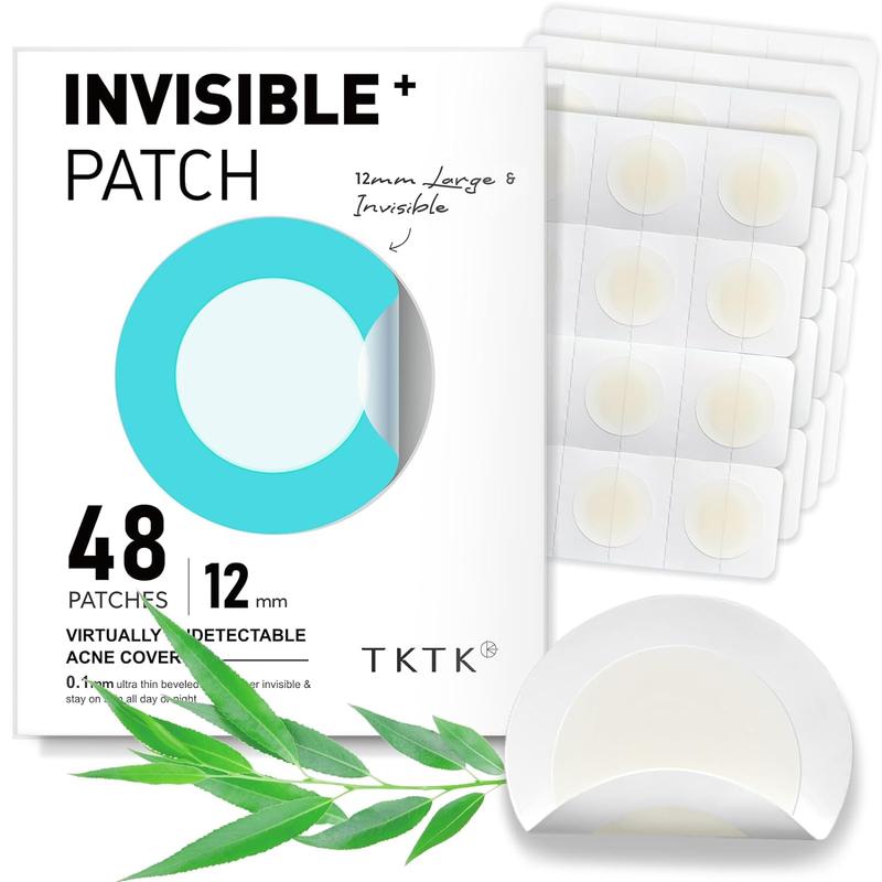 Pimple Patches, 12 mm Invisible Acne Patches for Face with Salicylic Acid, 0.01cm Extra Thin Outer Edge, Hydrocolloid Zit Patch for Pustule, Whitehead, Cystic Acne Spot, 48 Count