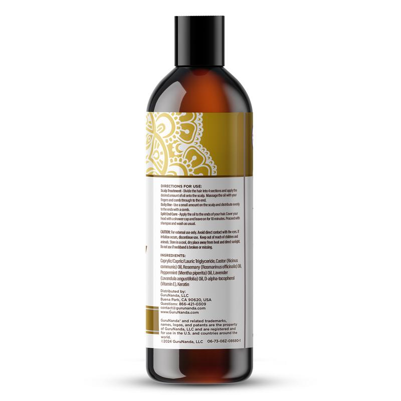 8oz GuruNanda Rosemary Mint  for Hair Growth with Keratin & Vitamin E Oil - Encourages Scalp, Shine & Hair Strengthening- Natural, Cruelty-Free