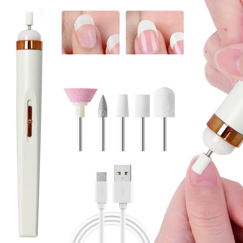 Portable Electric Nail Polisher Kit, 1 Set Nail Polish Pen & Drill Bits, Rechargeable Wireless Nail Polishing Machine, Nail Drill Nail Art Accessories