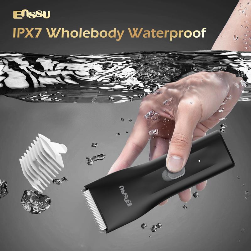 ENSSU Hair Clippers, Waterproof Men Body Hair Trimmer, Cordless Hair Cutting Kit for Head, Rechargeable Home Barber Haircut Trimmer (Note!! Do not use on intimate areas)