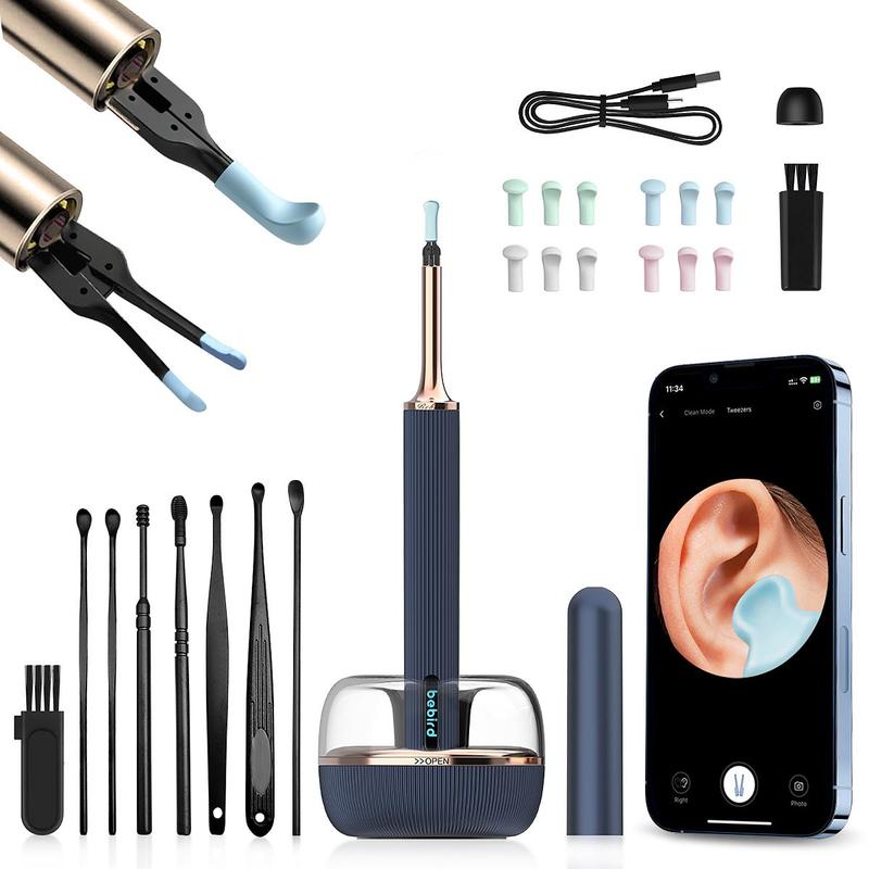 WiFi Smart Visual Ear Wax Removal Tool, 1 Box Ear Wax Removal Kit with Camera, Otoscope with Light, Ear Cleaning Kit, Wireless Ear Camera for Smartphones