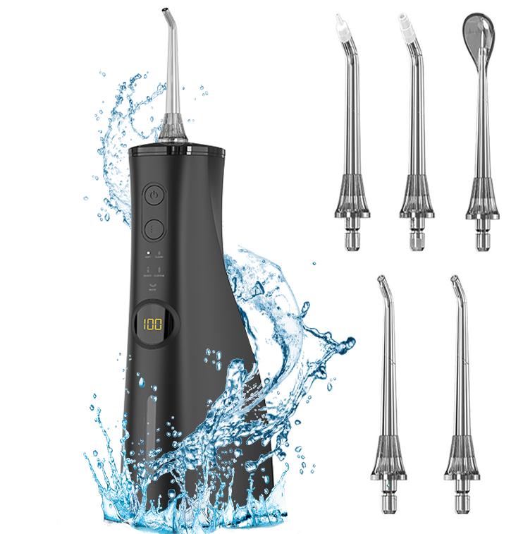 Electric Water Flosser Cordless for Teeth 3 Modes 5 Jet Tips Cleaning and Flossing Water Dental Portable Floss Irrigator Oral Water Flossed Rechargeable Travel Adults Waterproof Daily Nozzle