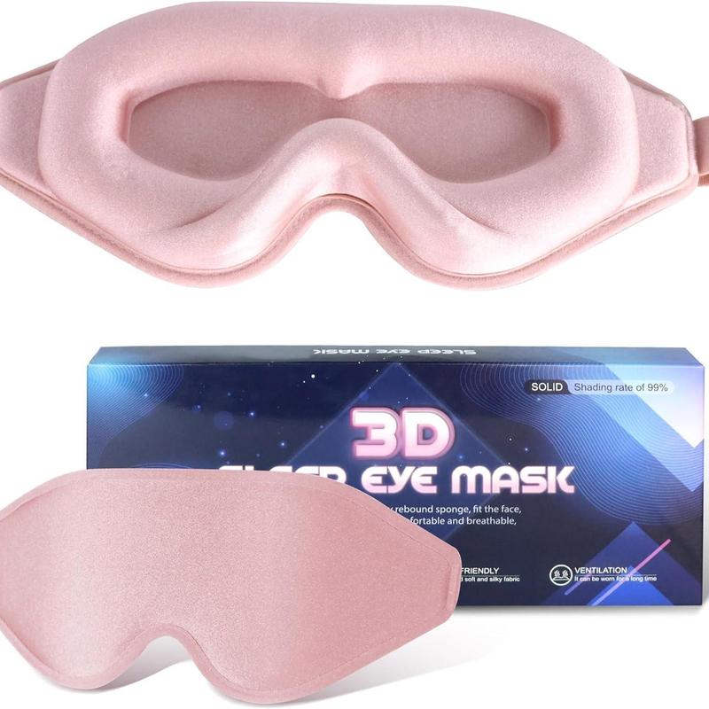 Solid Color 3D Eye Mask, Breathable Eye Cover with Adjustable Strap, Soft Eye Mask for Sleeping, Sleep Mask for Women & Men, Mens Mask, Cool Bedroom, Bedroom Accessories, Christmas Gift