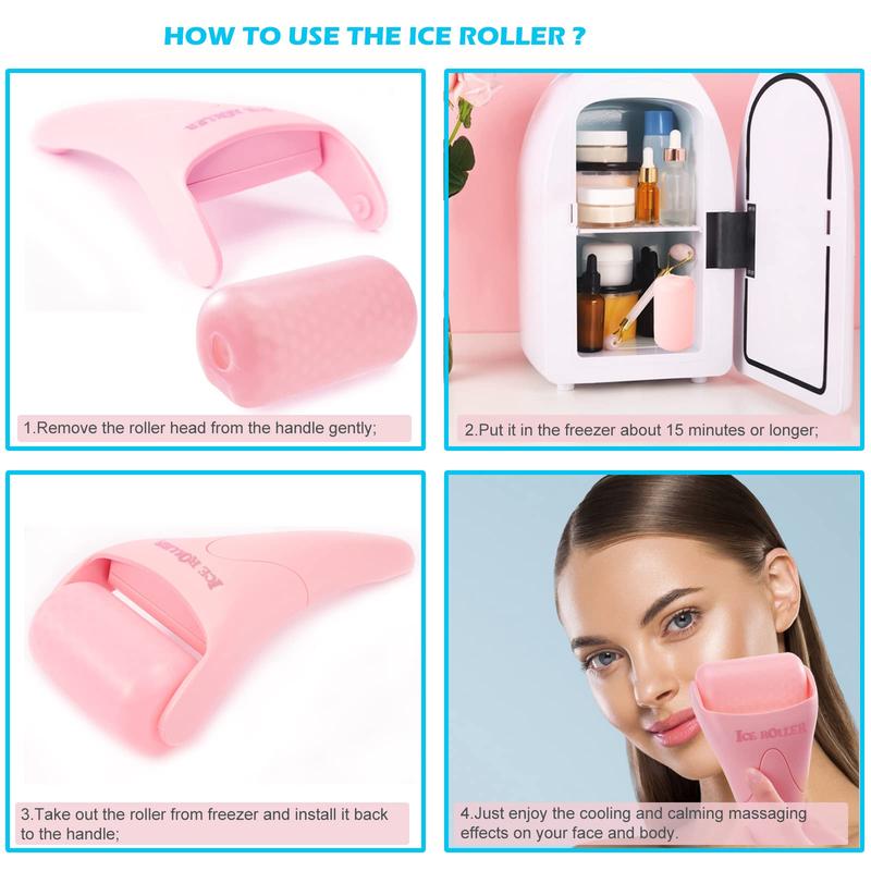 Ice Roller for Face, Eyes and Whole Body Relief, Migraine Relief and Blood Circulation Skin Care Tool- Pink