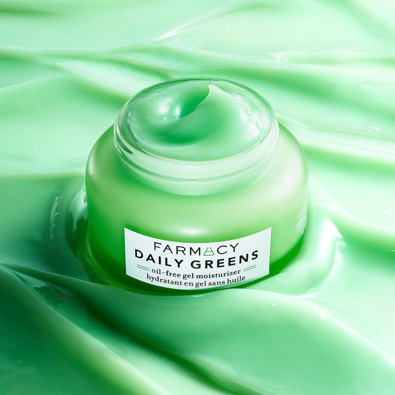 Farmacy Daily Greens Oil Free Gel Face Moisturizer - Daily Facial Moisturizing Cream with Hyaluronic Acid - New Fragrance-Free Formula - 50ml