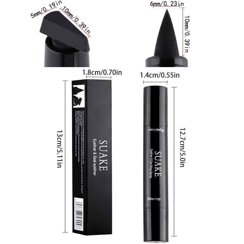 2 in 1 Double-headed Waterproof Eyeliner, Sweat Proof Fine Tip Eyeliner Pens, Quick Drying Eyeliner with Flexible Tip & Comfortable Grip, Eye Makeup Tool