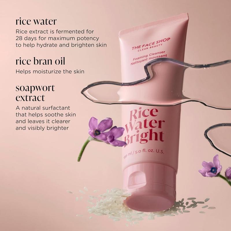 THE FACE SHOP Rice Water Bright Foaming Cleanser Daily Skincare Cleansing Facial