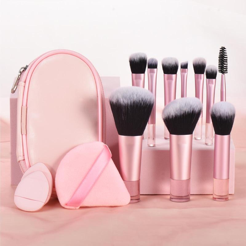 Makeup Brush Set with Storage Bag, Versatile Soft Travel Brushes with Soft Bristles & Comfortable Grip for Beginners, Professional Cost-effective Makeup Tool Set for Women