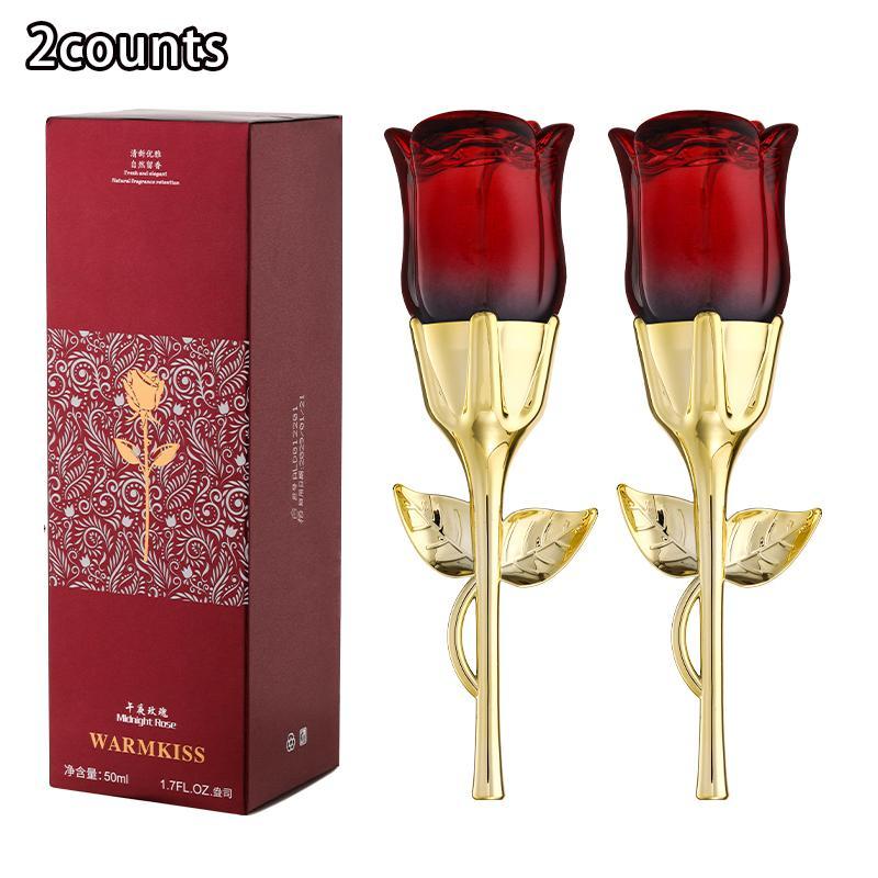 Rose Shaped Women's Perfume, 2 Counts Long Lasting Fragrance, Elegant Floral Scented Perfume for Women, Trendy Perfume for Party and Daily Life