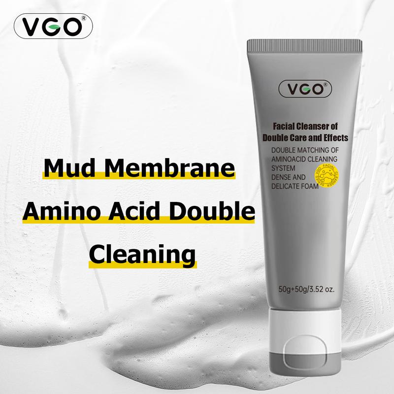 VGO Double Care Facial Cleanser - 50g, Suitable for All Skin Types,  and Moisturizes for Optimal Gentle Cleansing Sensitive Foam