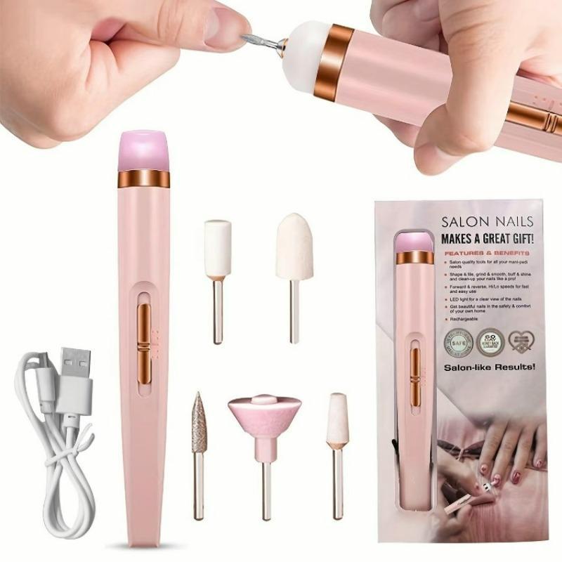 Portable Electric Nail Polisher Kit, 1 Set Nail Polish Pen & Drill Bits, Rechargeable Wireless Nail Polishing Machine, Nail Drill Nail Art Accessories