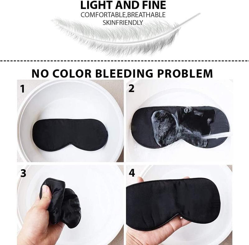 Eye Mask for Sleeping, Sleep Mask, Blindfold -  Silk Sleeping  for Women Men with Adjustable Strap, Eye Blinder,  Block Out Light, Zero Head