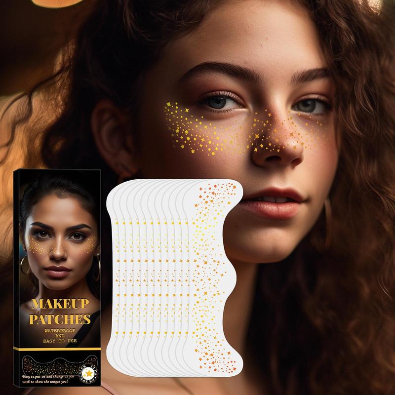 Glitter Temporary Face Stickers, 12pcs box Glow Up Makeup Speckles, Cute Face Shimmer Decals for Women, Cosmetic Glitter Accessories for A Radiant Look