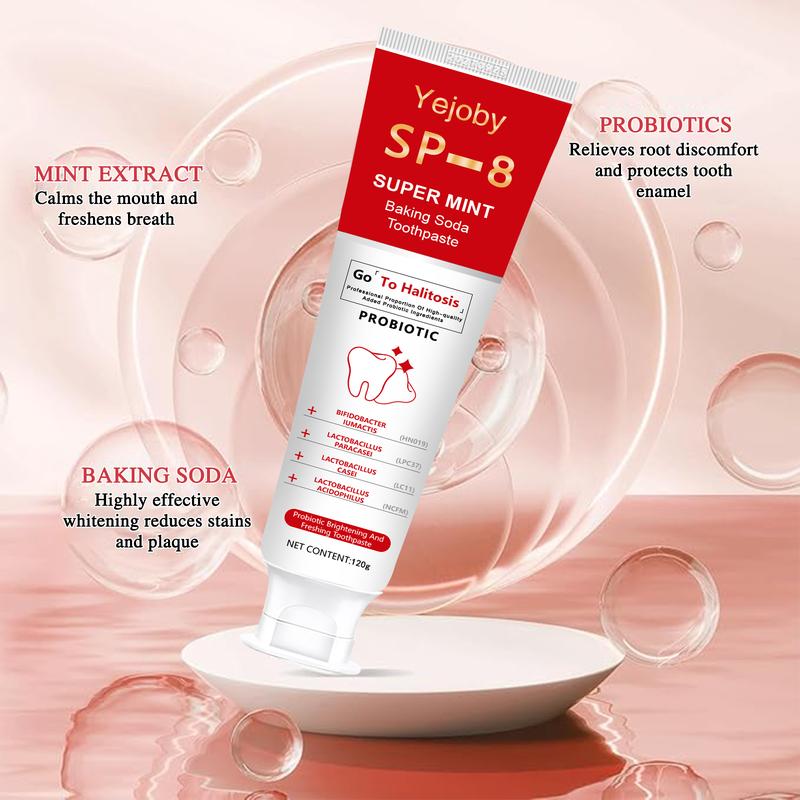 SP-8 [Triple Whitening] Probiotic Whitening Toothpaste, Free of Fluoride, Hydroxyapatite, Anti plaque, Oral Health Management Teeth Whitening Solution Effect is better than SP-6 and SP-7,SP-8 SP-6 SP-4 sp-8 sp-6 sp-4 sp8 sp6 sp4 SP-10