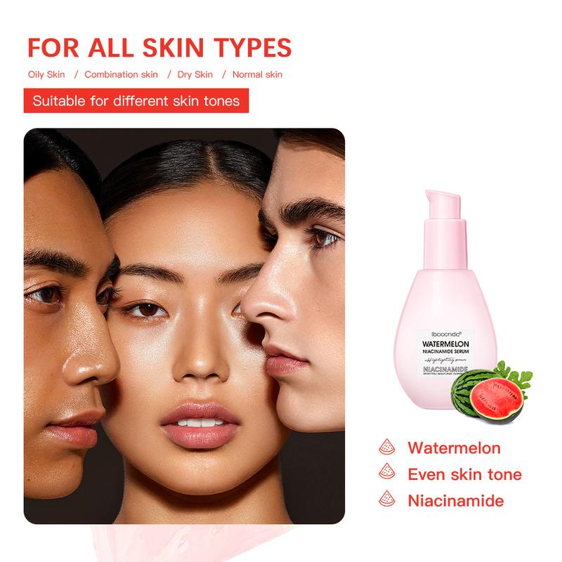 75ml Watermelon Nicotinamide Serum,1 2 Counts Pore Shrinking & SkinBrightening Essence, Moisturizing FacialSerum for Women & Girls