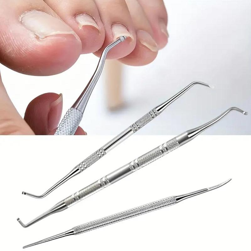 Stainless Steel Ingrown Toenail Tool, 3 Counts Toenail File Pusher Tool, Ingrown Toenail File & Lifter, Nail Pusher, Double Sided Nail Art & Nail Care Tools, Christmas, Christmas Gift