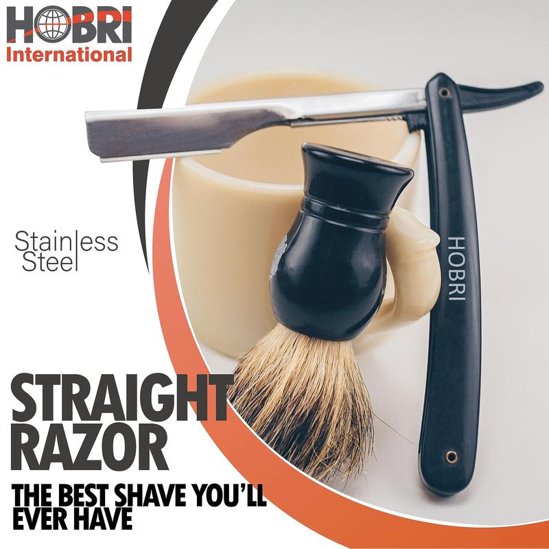 Professional Barber Straight Edge Razor with 10 Blades Men's Manual Shaver Salon Quality Razor