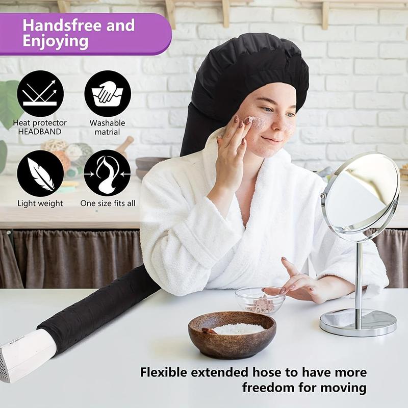 Hair Dryer Attachment, 1 Count Large Hooded Hair Dryer Adjustable Soft Blow Dryer Caps, Deep Conditioning Cap for Hair Dryer