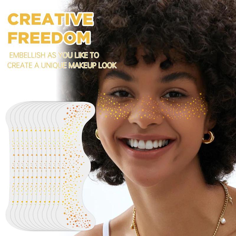 Glitter Temporary Face Stickers, 12pcs box Glow Up Makeup Speckles, Cute Face Shimmer Decals for Women, Cosmetic Glitter Accessories for A Radiant Look