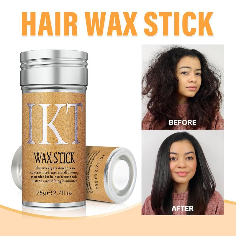 （Buy 2 Get 1 Free）Hair Wax Stick, Portable FlyawaysTaming Hair Stick, Non-greasy StylingWax Stick for Hair Edge Control,Long-lasting Hair Wax Stick SmoothingFly-away & Frizzy Hair Along theHairline and Nape Areas 75g