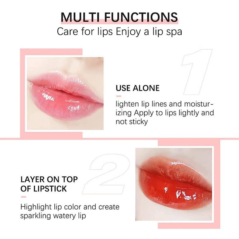 Moisturizing Lip Oil, Non-Sticky Gloss, Balm for Dry Lips, Nourishing and Hydrating Fruit Flavored Lip Care (0.2 OZ)