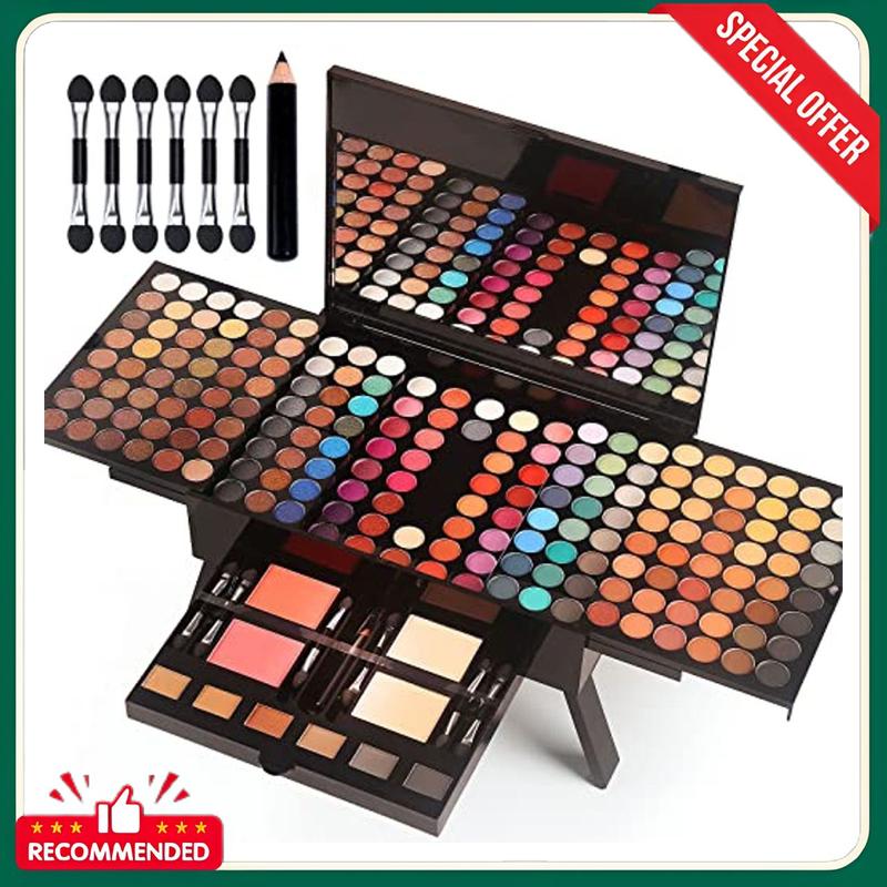 Women Makeup Sets Full Kits - 190 Colors Cosmetic Make Up Gifts Combination with Eyeshadow Facial Blusher Eyebrow Powder Face Concealer Powder Eyeliner Pencil with Full Size Mirror Makeup Palette Kit