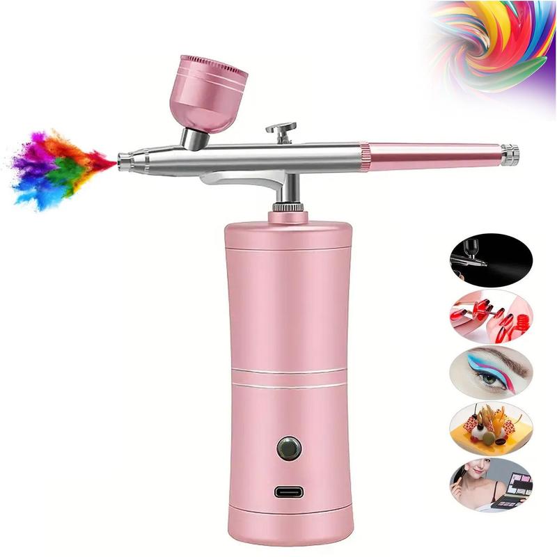 USB Rechargeable Portable Airbrush Kit for Summer, Multifunctional Handheld Airbrush for Nails, Nail Art Painting Cake Painting Airbrush, Makeup Airbrush, Professional Manicure Tool for Home & Salon Use