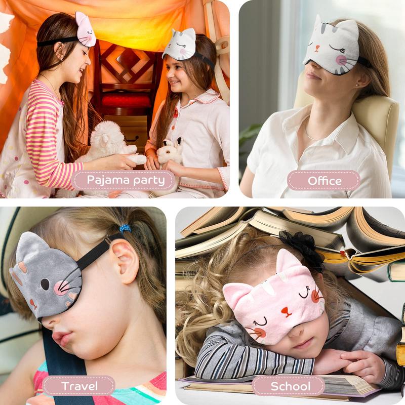 Cute Eye Mask for Sleeping 3 Pieces Cartoon Dog Face Eye Cover Funny Animal Cat Sleeping Mask Soft Lightweight Night Sleep Eye Masks Kitty Eye Mask Blindfolds for Women Men Kids