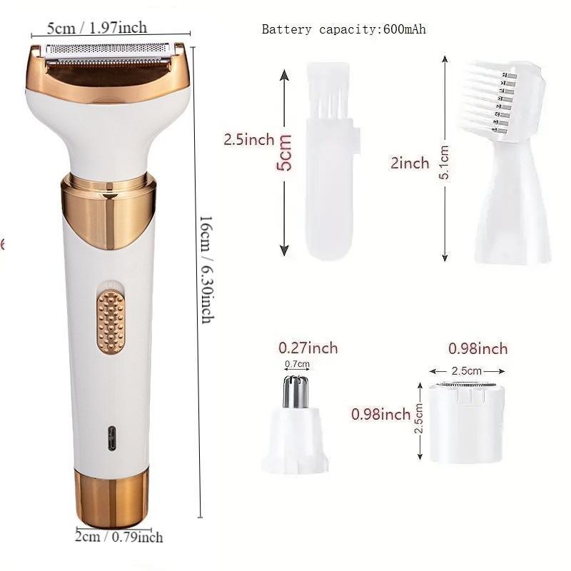 4 in 1 Electric Shaver, 1 Set Portable Hair Removal Machine, Cordless Hair Trimmer for Women, Men, Girls, Epilator Hair Remover, Christmas Gift