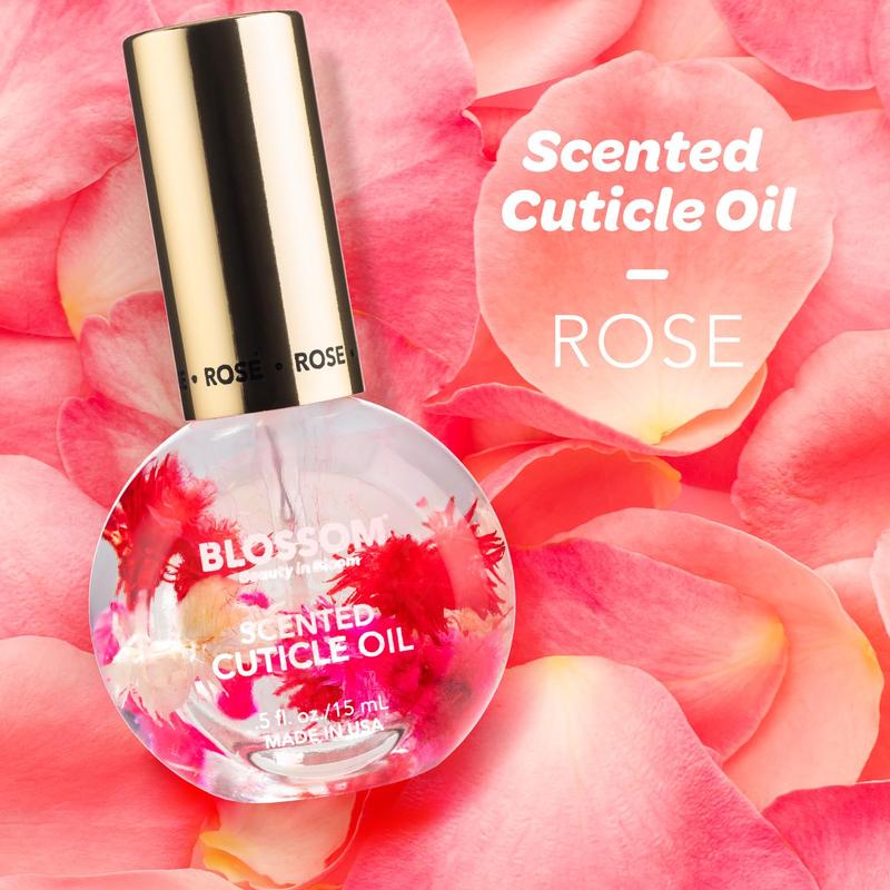 Hydrating, Moisturizing, Strengthening, Scented Cuticle Oil, Infused with Real Flowers, Made in USA, 0.5 fl. oz, Rose Floral Nail Honey Luxury