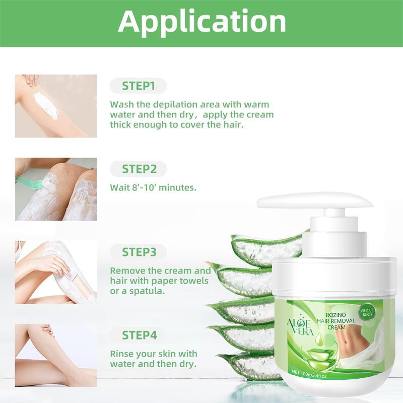 Aloe Vera Hair Removal Cream, Gentle & Non Irritating Long-lasting Hair Removal Cream, Smooth Skin Hair Removal Cream