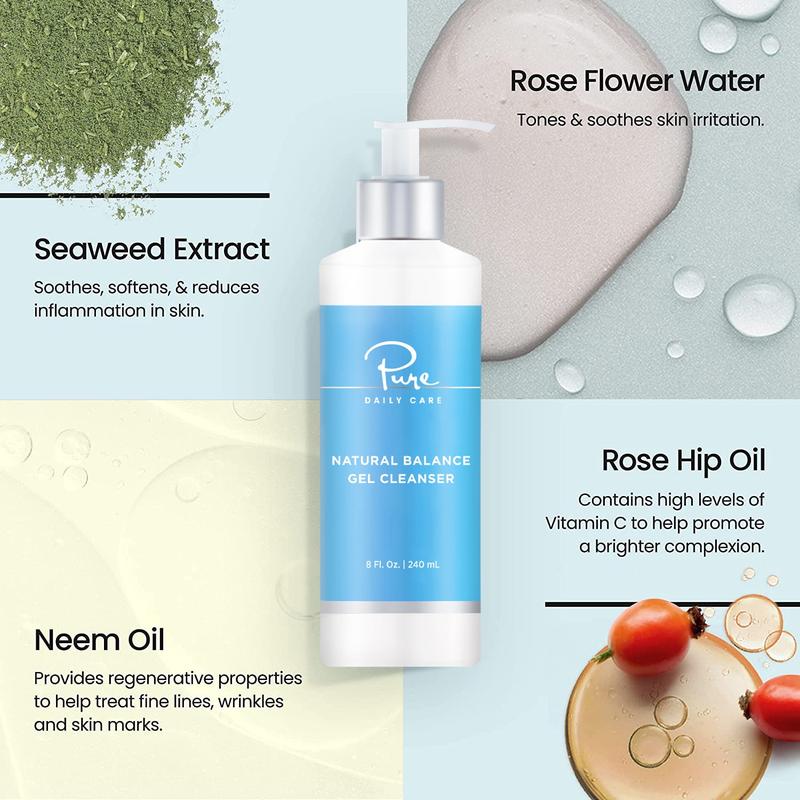 Pure Daily Care Natural Balance Gel Cleanser with Seaweed Extract & Rose Flower Water - Facial