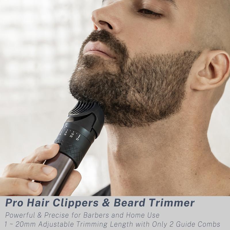 Beard Trimmer Kit for Men 5-in-1 Electric Foil Shavers Adjustable Hair Clippers Set Waterproof - Comfort Body Nose Ear Hair Trimmer USB-C Charge Dock