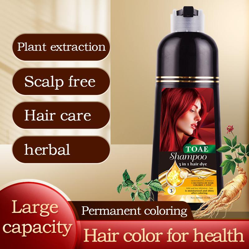 Wine-red Hair Color Shampoo for Gray Hair Instant Hair Dye Shampoo for Men & Women-3 in 1 Color Shampoo-Colors in Minutes-Long Lasting-Safe & Easy to Use. Haircare Cleanser