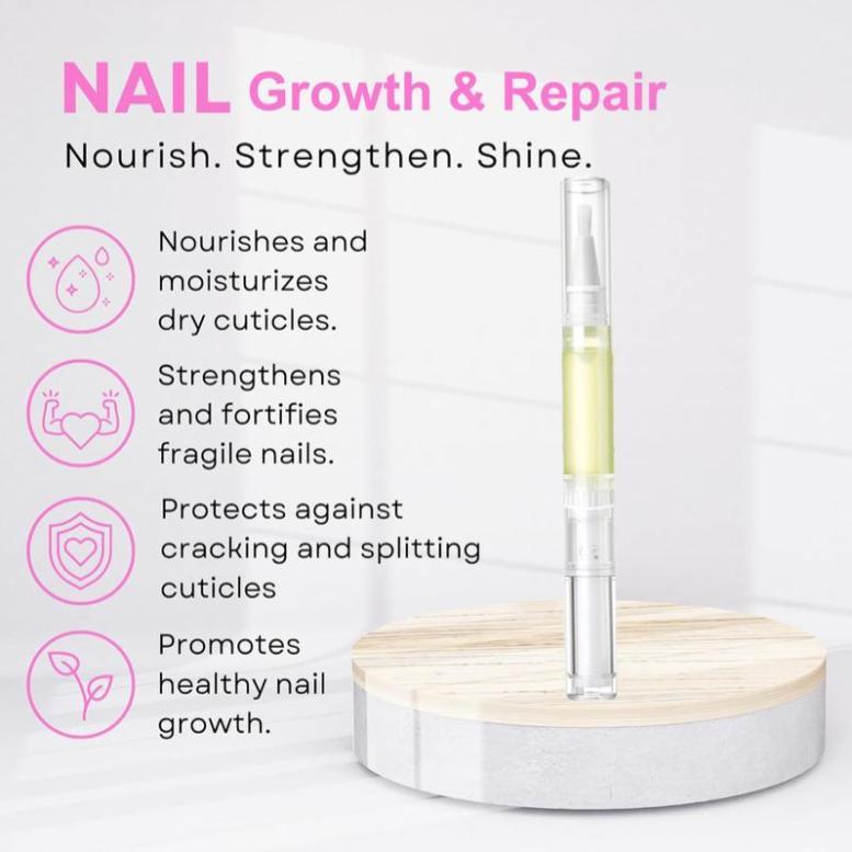 Nail Growth Oil -  Lengthening, Moisturizing, Strengthening, and Brightening Formula with Vitamins and Fatty Acids for Overall Nail Health Moisture Nail Care Blend Cuticle Oil Cosmetic Nourishing