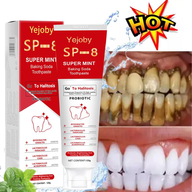 SP-8 [Triple Whitening] Probiotic Whitening Toothpaste, Free of Fluoride, Hydroxyapatite, Anti plaque, Oral Health Management Teeth Whitening Solution Effect is better than SP-6 and SP-7,SP-8 SP-6 SP-4 sp-8 sp-6 sp-4 sp8 sp6 sp4 SP-10