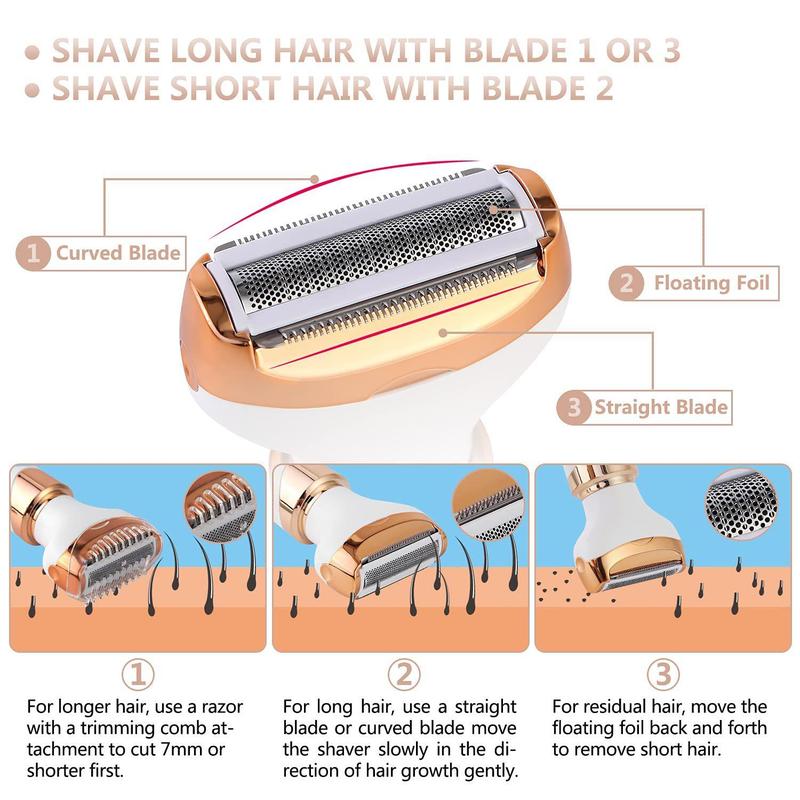 4 in 1 Electric Shaver, 1 Set Portable Hair Removal Machine, Cordless Hair Trimmer for Women, Men, Girls, Epilator Hair Remover, Christmas Gift