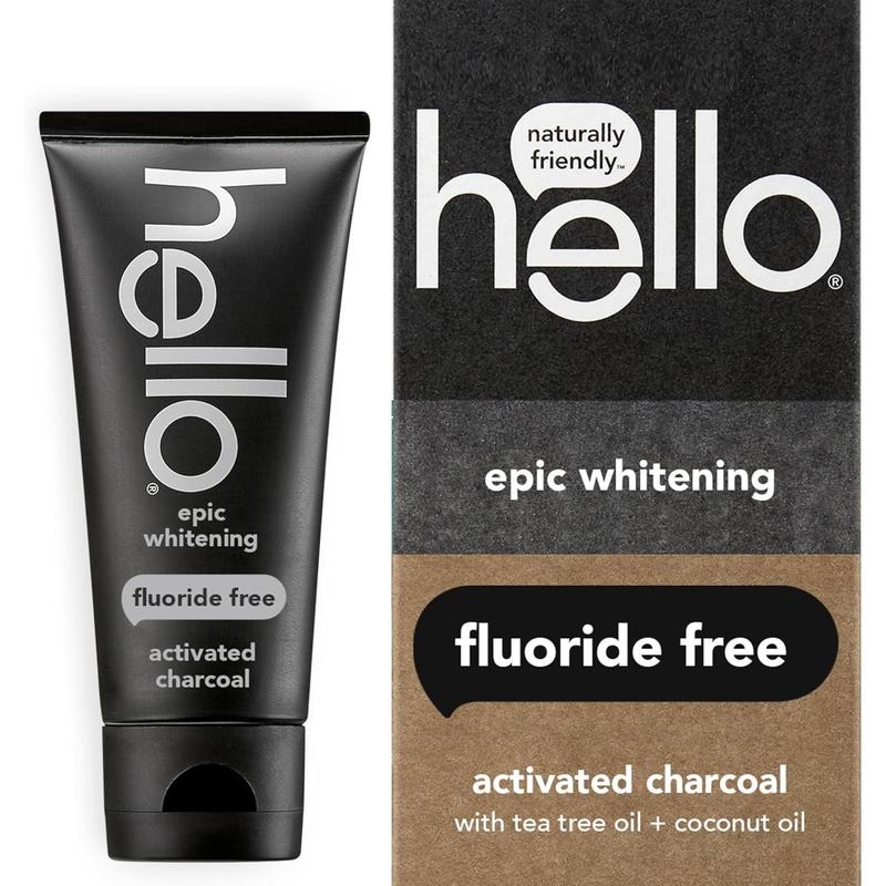 Activated Charcoal Epic Whitening Fluoride Free Toothpaste, Fresh Mint + Coconut Oil, Vegan & SLS Free