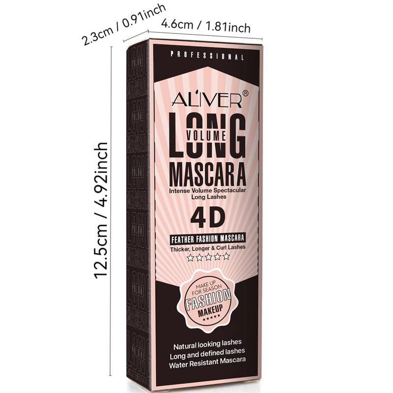 4D Long Mascara, 1 2 Counts Natural and Long-lasting Eyelash Extensions Mascara, Professional Eye Mascara for Women & Girls