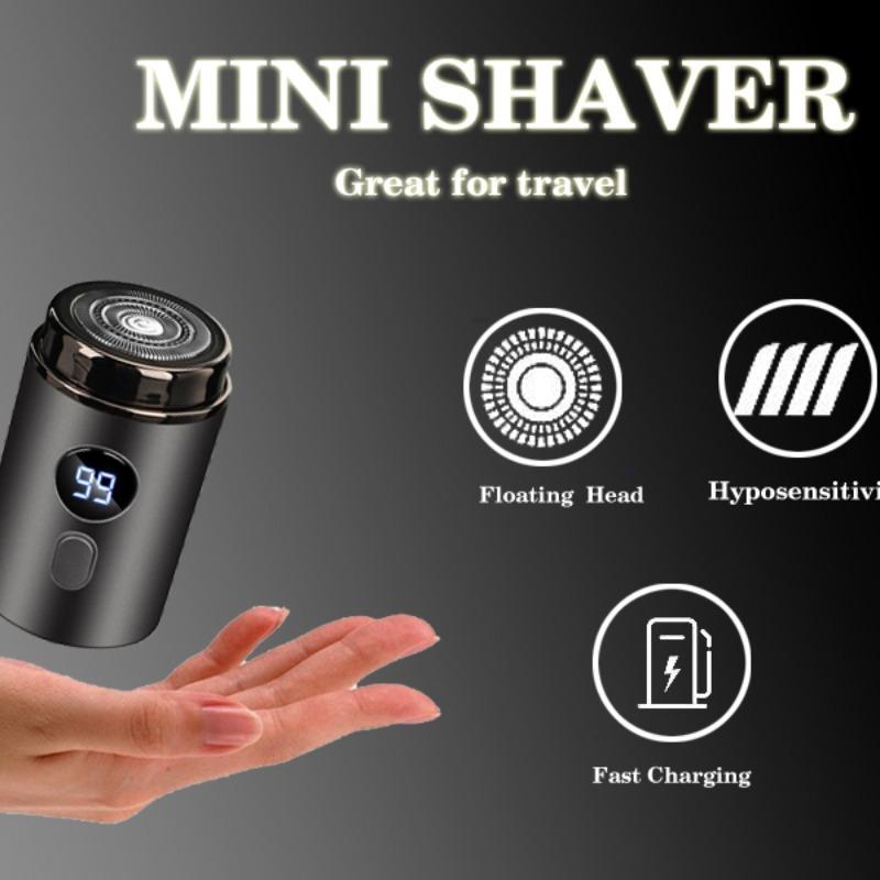 USB Rechargeable Electric Shaver, Portable Mini Washable Beard Trimmer, Beard Shaver for Men, Great for Travel, Business, Car, Office, Daily Use, Christmas Gift