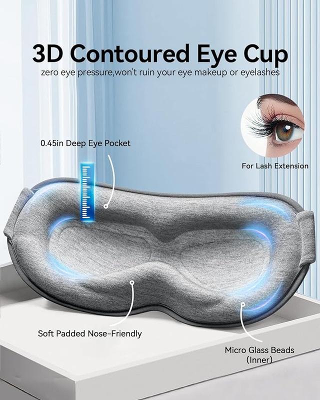 Weighted Eye Mask for Sleeping, Blackout Sleep Mask for Women Men, Lash Extension Eye Covers, Memory Foam, 3D Contoured, Airplane Travel Essentials