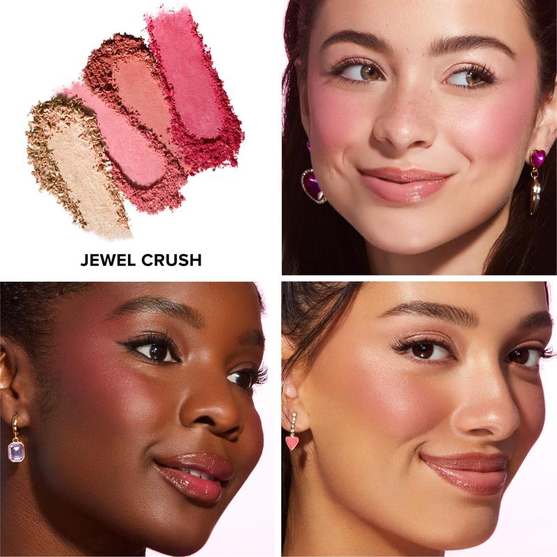 Too Faced Jewel Crush Blush & Highlighter Face Palette – Shimmer & Matte Makeup Gift