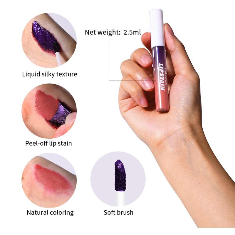 Long-lasting Lip Gloss, 1 Count Matte Finish Peel Off Lip Glaze Stick, Moisturizing Lipstick, Suitable for All Occasions Lip Makeup, Lip Makeup Accessories