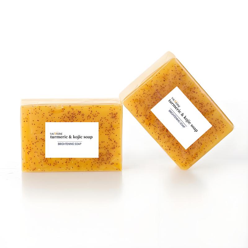 Lemon Turmeric & Kojic Acid Soap Bar, Facial and Body Cleansing, Daily Skin Cleansing Soap Bar, Suitable for Both Men and Women, Moisturizing and Mild Kojic Acid Soap Bar, Comes with Soap Bag