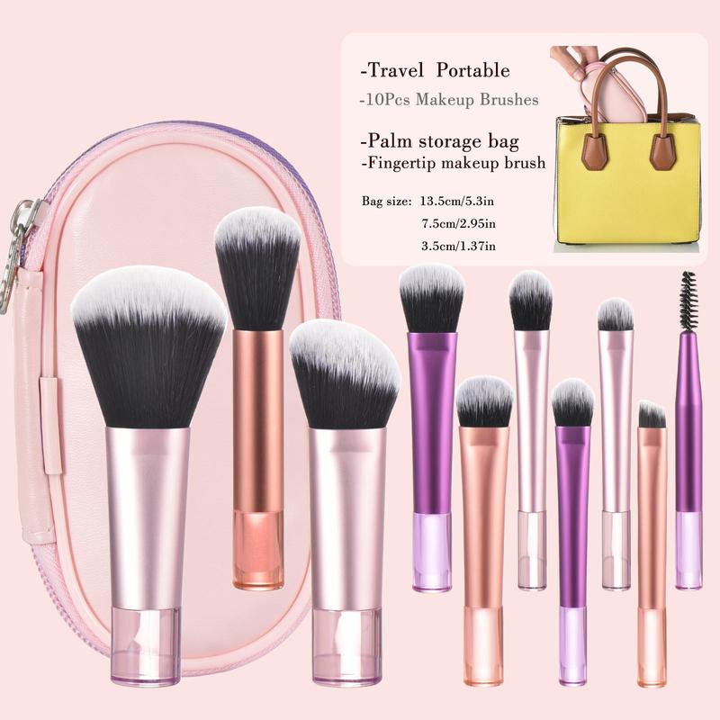 Makeup Brush Set with Storage Bag, Versatile Soft Travel Brushes with Soft Bristles & Comfortable Grip for Beginners, Professional Cost-effective Makeup Tool Set for Women